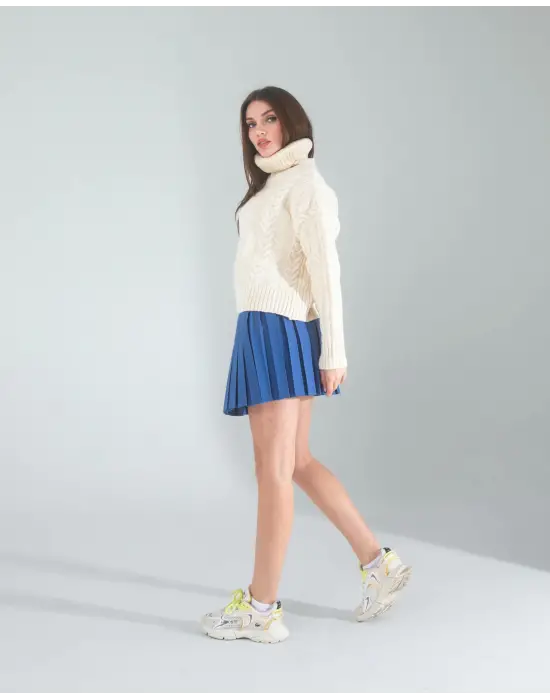 Modern Lacivert Etek