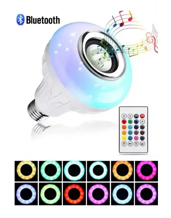 Lamba Hoparlör Ampül Görünümlü Renk Değiştirebilen Android Ve İos Uyumlu