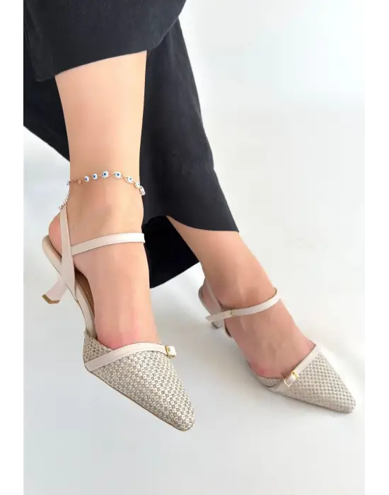 Lanna Bej Cilt Topuklu Ayakkabı