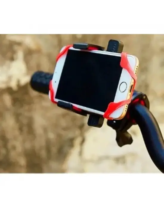 Lastik Destekli Standlı Bisiklet Telefon Tutucu