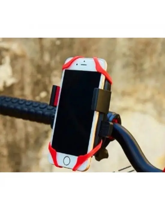 Lastik Destekli Standlı Bisiklet Telefon Tutucu