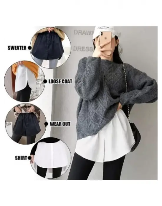 Omarı Düğmeli Kurtarıcı Gömlek Altı Eteklik - Beyaz