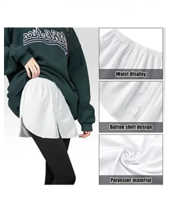 Omarı Düğmeli Kurtarıcı Gömlek Altı Eteklik - Beyaz