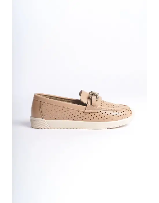 Rahat Bayan Babet Ayakkabı Kalp Desenli Kısa Topuk