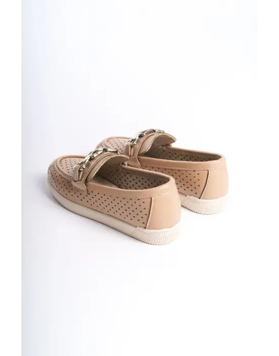 Rahat Bayan Babet Ayakkabı Kalp Desenli Kısa Topuk