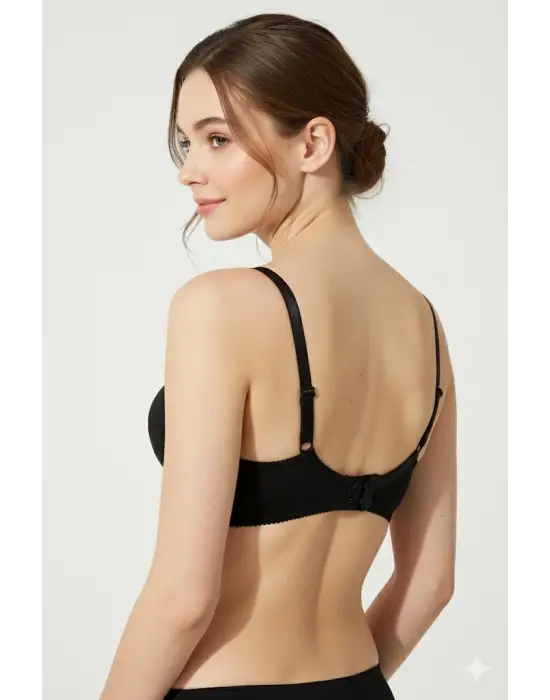 Lazer Kesim Dolgulu Telsiz  İz Yapmaz Sütyen Siyah