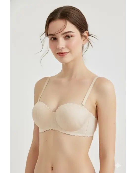 Lazer Kesim Dolgulu Telsiz  İz Yapmaz Sütyen Ten