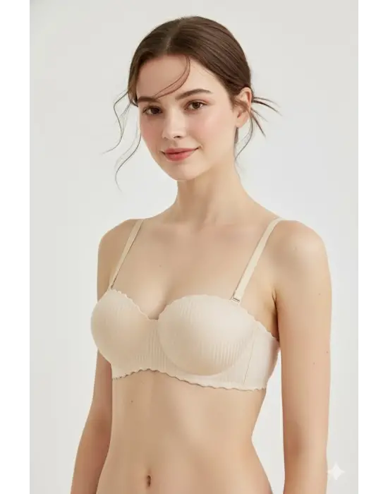 Lazer Kesim Dolgulu Telsiz  İz Yapmaz Sütyen Ten