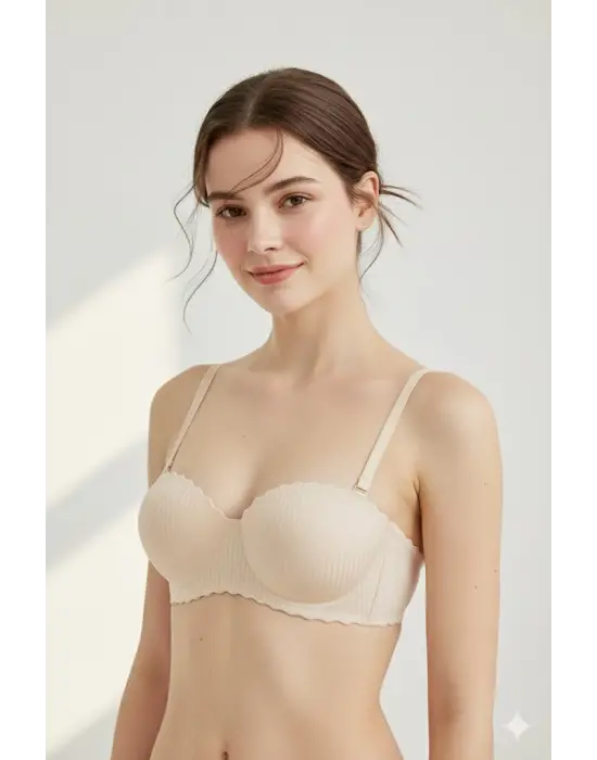 Lazer Kesim Dolgulu Telsiz  İz Yapmaz Sütyen Ten