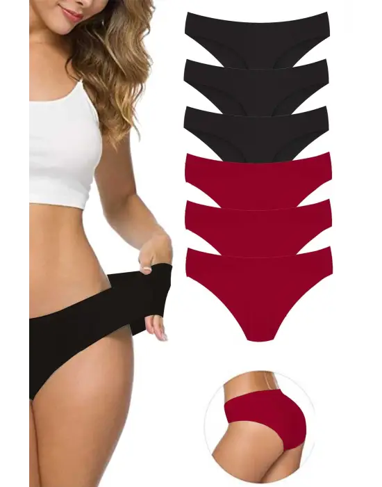 Omarı Dikişsiz Lazer Kesim Esnek Kadın Külot Seti