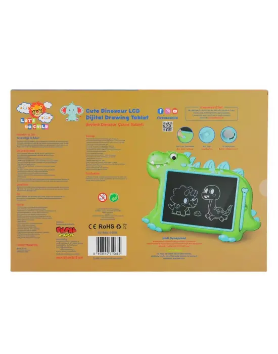 Omarı Sevimli Dinozor Temalı 10 İnç Çizim Tabletleri