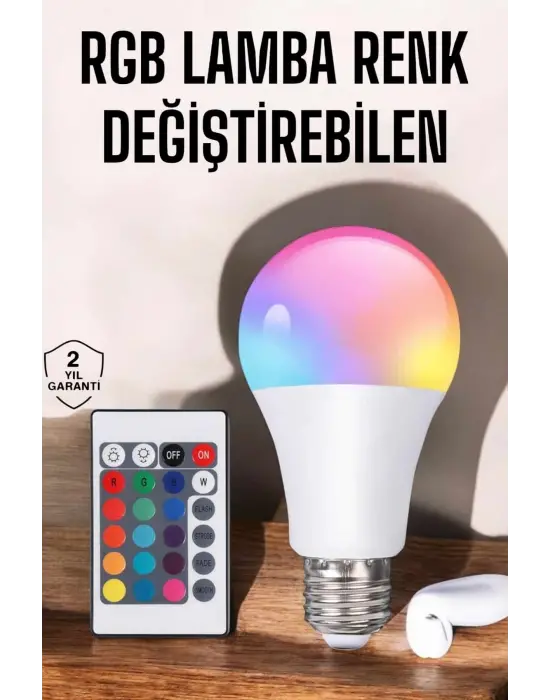 Led Ampul Enerji Dostu Rgb Işıklı 100w Led Işık
