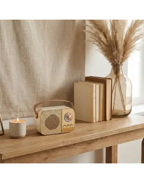 Led Aydınlatmalı Hoparlör Bej