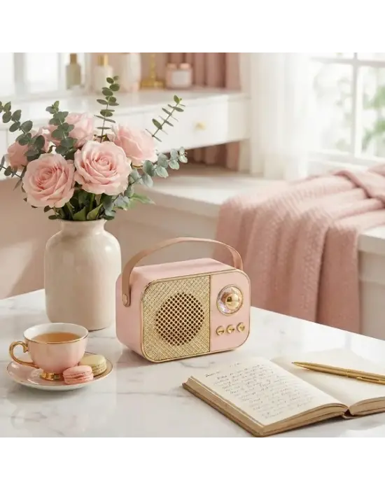 Led Aydınlatmalı Hoparlör Pembe