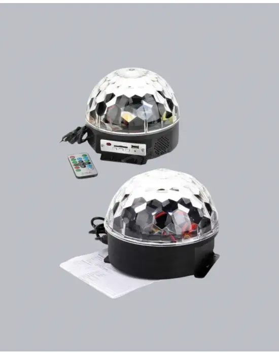 Led Disko Küresi Bluetooth Hoparlörlü Ritimle Senkronize Döner Işıklı