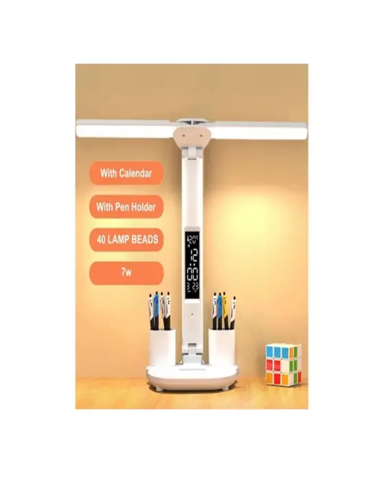 Led Dokunmatik Katlanabilir Masa Lambası Takvim Sıcaklık Saat Şarjlı Masa Lambası