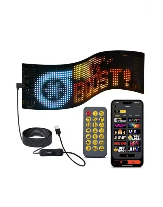 Led Ekran Matrix Panel Cama Yapışan En Büyük Boy 16x96 Led Sayısı Araba Yazısı 12cm-59.5cm