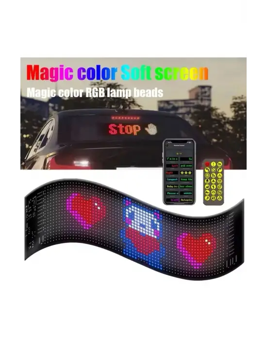 Led Ekran Matrix Panel Cama Yapışan En Büyük Boy 16x96 Led Sayısı Araba Yazısı 12cm-59.5cm