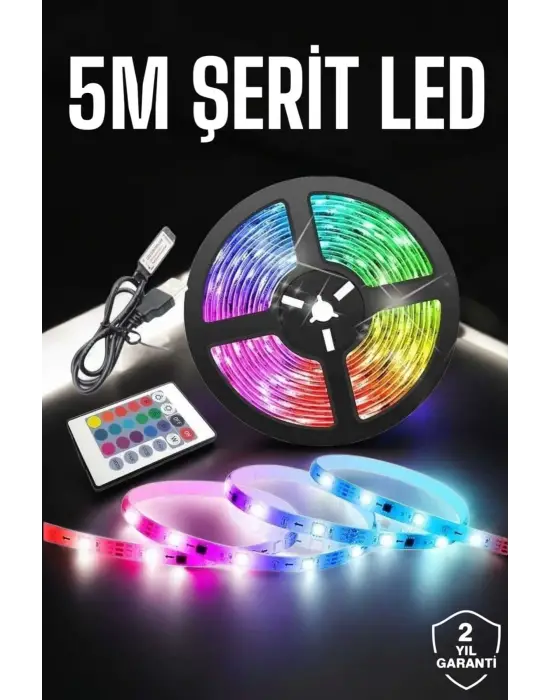 Led Işık 5 Metre Şerit Led Rgb Işıklı