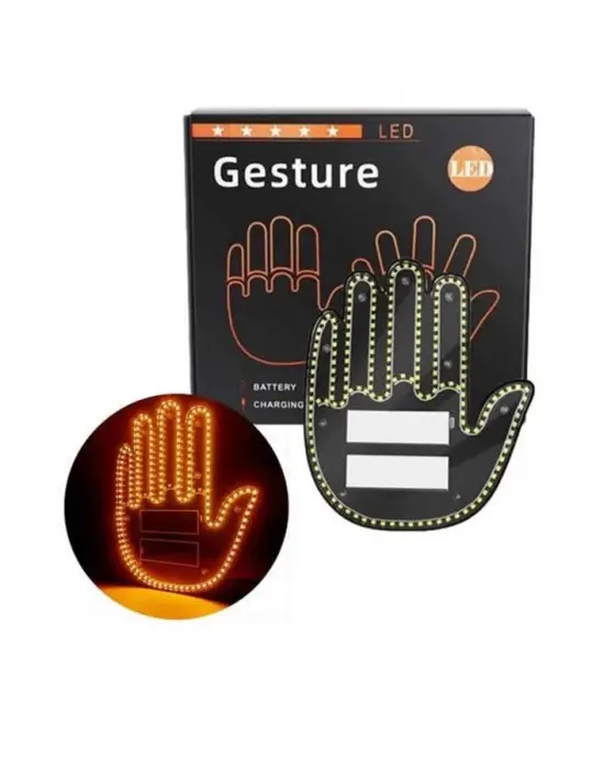 Led Işık El İşareti Araç Camı İçin Uzaktan Kumandalı