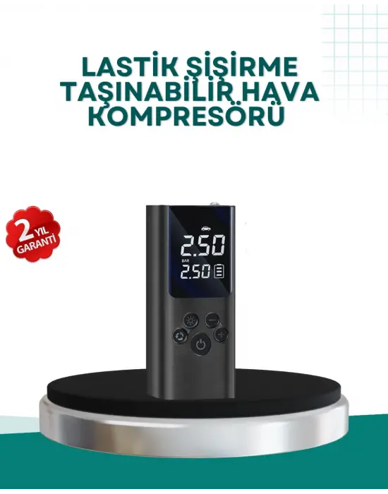 Led Işıklı Dijital Hava Pompası Araba Bisiklet Uyumlu