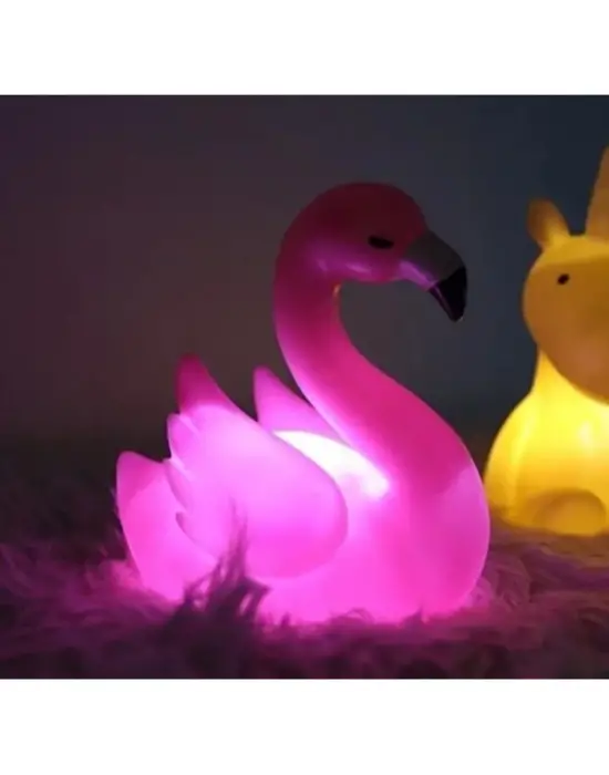 Led Işıklı Flamingo Masa Lambası