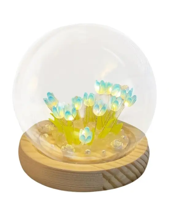 Led Işıklı Kendin Yap Lale Cam Küre
