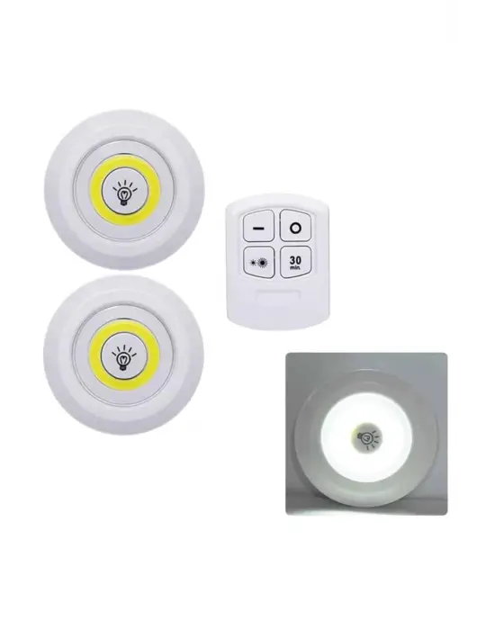 Led Lamba 3lü Uzaktan Kumandalı Yapışkanlı