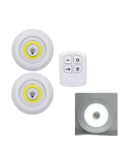 Led Lamba 3lü Uzaktan Kumandalı Yapışkanlı