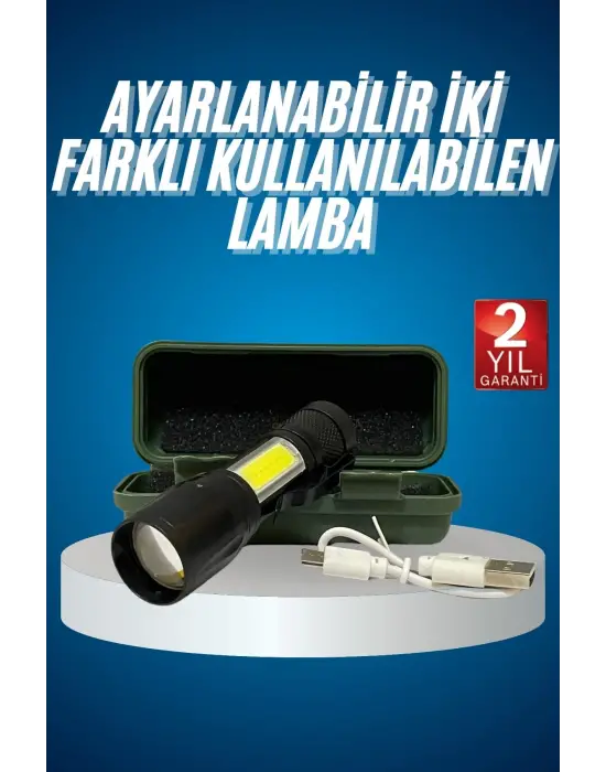 Led Lamba El Feneri Küçük Taşınabilir Usb Şarjlı Acil Durum Lambası