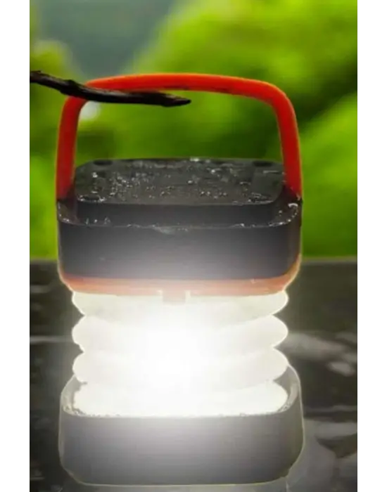 Led Lamba Kamp Lambası Hafif Taşınabilir Şarj Süreli Akordeon El Fenerli