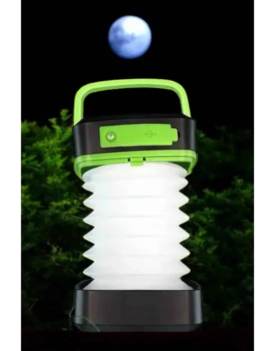 Led Lamba Kamp Lambası Hafif Taşınabilir Şarj Süreli Akordeon El Fenerli