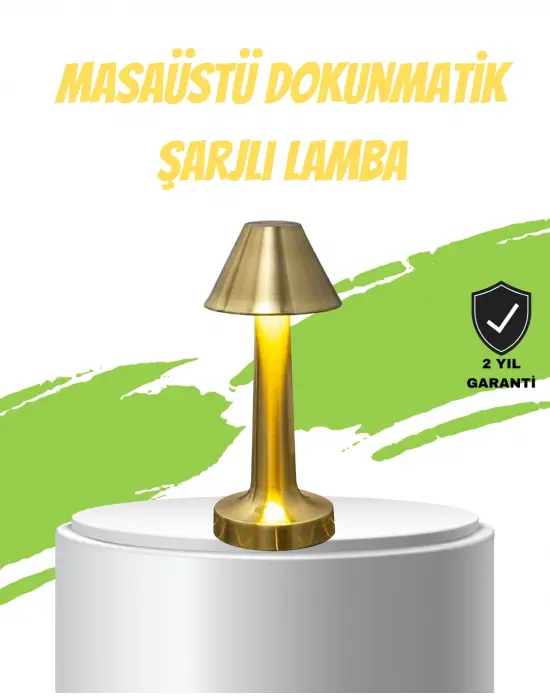 Led Masa Lambası 3 Renk Ayarlı Şarjlı Kablosuz Modern Tasarım