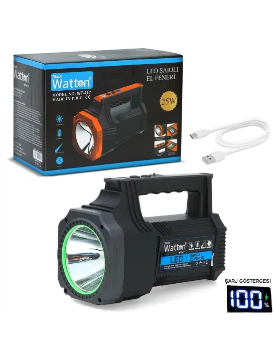 Led Şarjlı El Feneri 25w  Wt-417