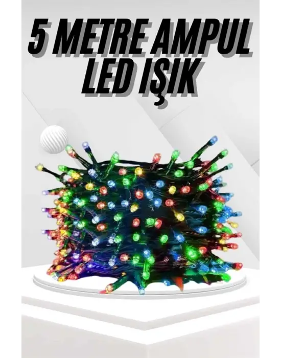 Ledli Fişli Led Dekor Lambası 5m Rgb Yılbaşı Ağacı Işığı