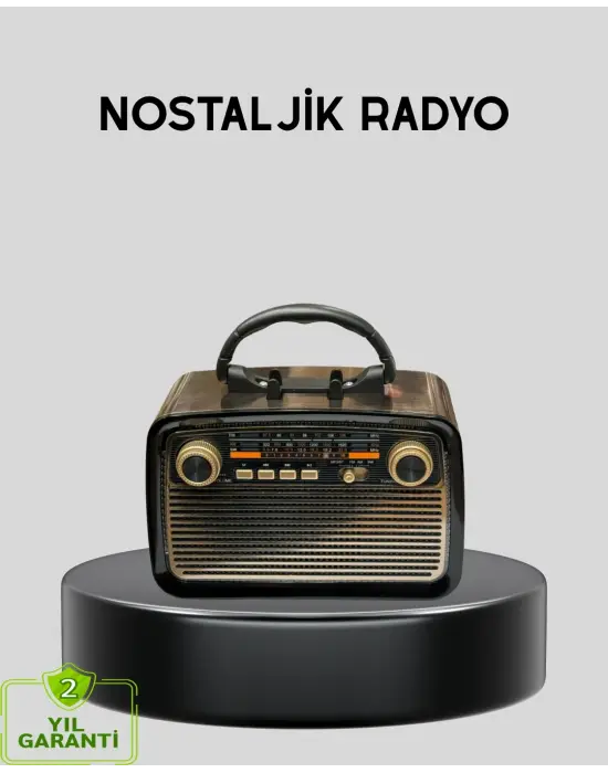 Led’li Nostaljik Bluetooth Hoparlör – Vintage Tasarım, Ahşap Doku