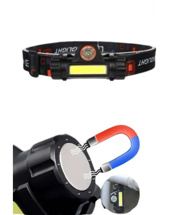 Ledli Şarjlı Kafa Lambası Led Şarjlı Su Geçirmez Kafa Feneri