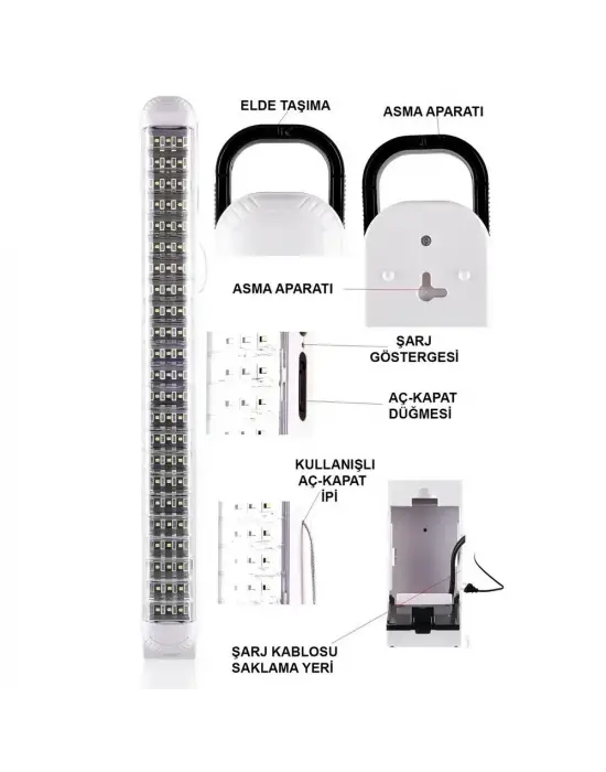 Ledpoint Lp-6069 Akülü 69 Led Şarjlı Işıldak