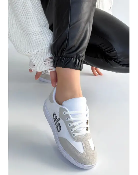 Lendo Beyaz Cilt Bağcıklı Spor Ayakkabı