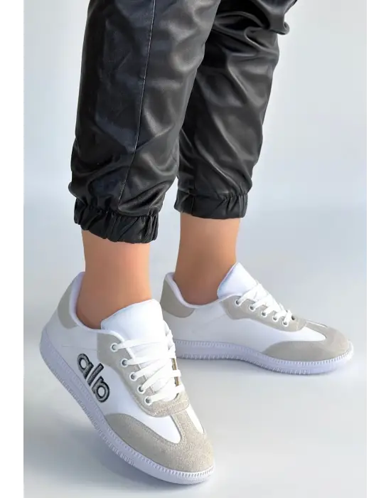 Lendo Beyaz Cilt Bağcıklı Spor Ayakkabı