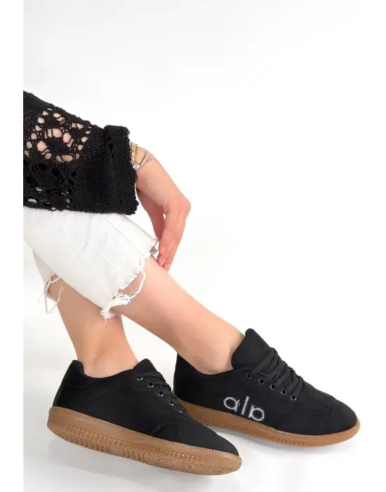 Lendo Siyah Süet Bağcıklı Spor Ayakkabı