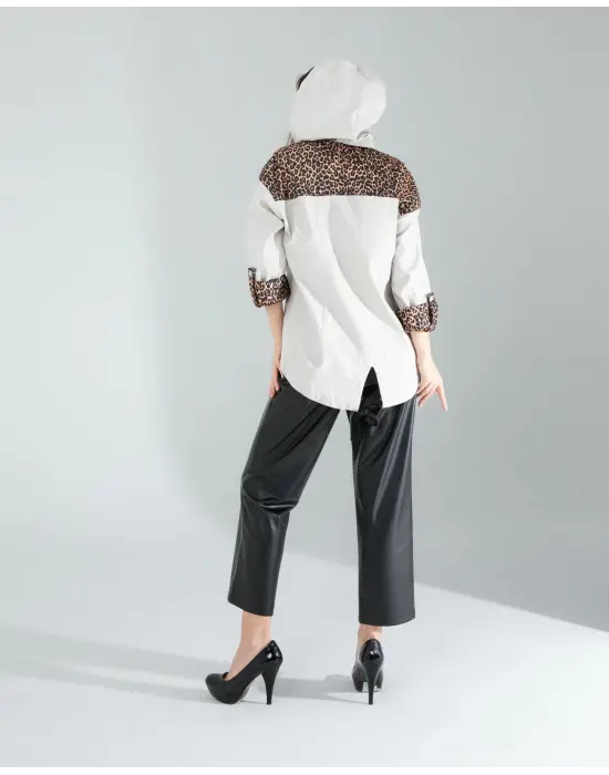 Trend Leopar Detaylı Ceket