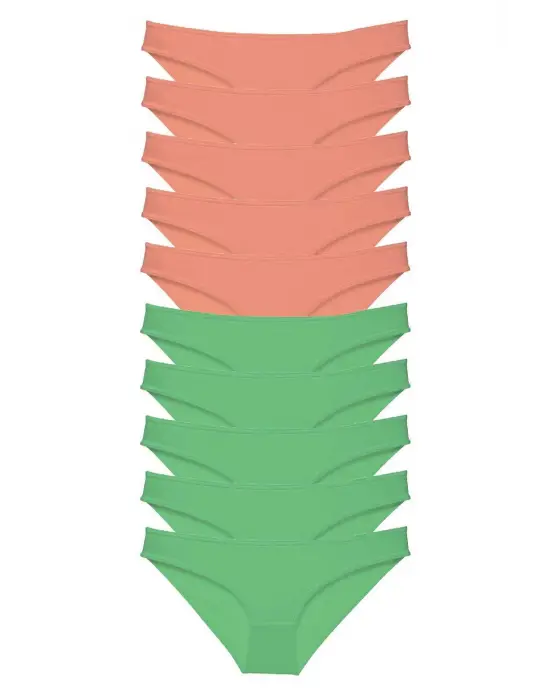 Omarı Eko Set Likralı Kadın Slip Külot Pudra Yeşil