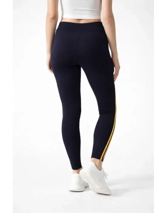 Trend Yan Sarı Şeritli Tayt