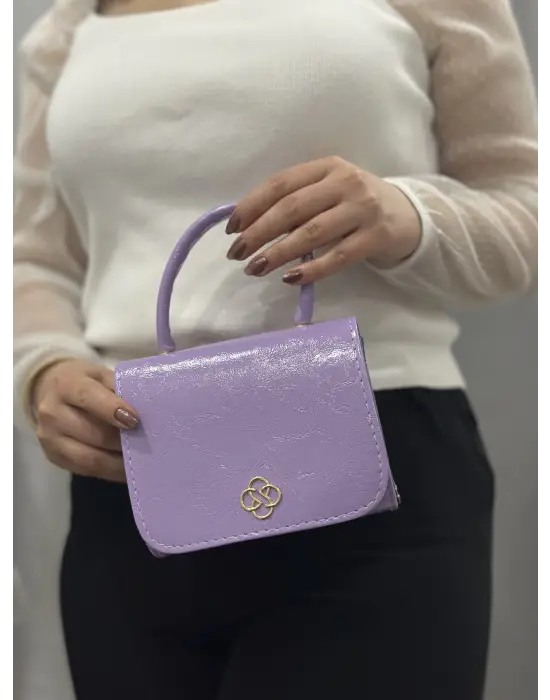 Omarı Eşsiz Tasarımlı Lila Cilt Krash Çanta