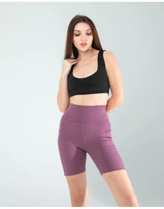 İddialı Fitilli Push Up Biker Tayt