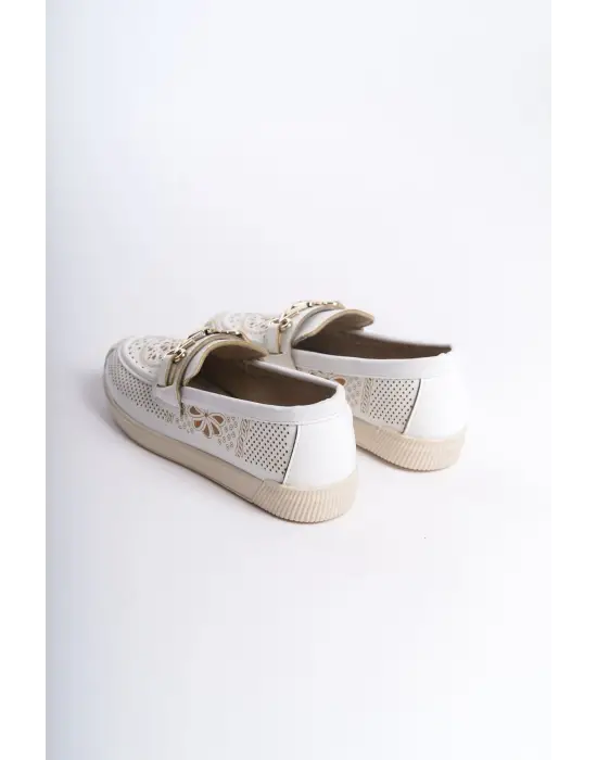 Çiçek Desenli Bayan Babet Ayakkabı