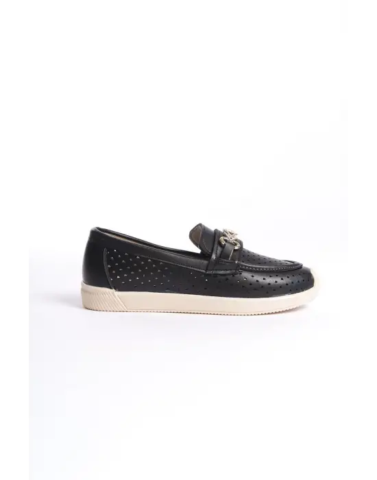 Şık Kalp Desenli Bayan Babet Ayakkabı