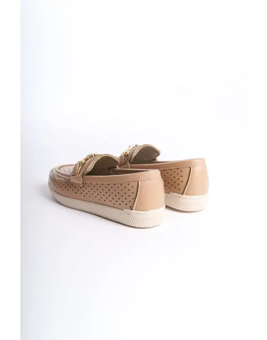 Modern Kalp Desenli Bağcıksız Babet Ayakkabı