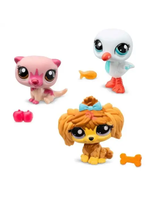 Littlest Pet Shop Minişler 3lü Figür Seti  - Su Samuru-Martı-Köpek